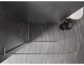 Mexen, Mexen Kioto-XF L sprchová stena s rámom 90 x 202 cm, priehľadná 10 mm, matný nikel - 800-090-174-97-00-XF