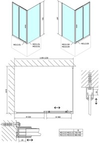 Polysan Polysan, DEEP sprchová bočná stena 900 x 1500 mm, číre sklo, MD3315