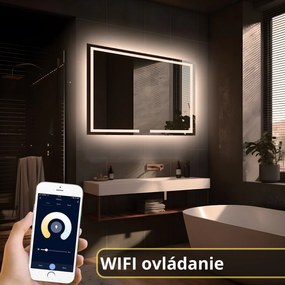 LED zrkadlo La Linea 110x70cm teplá biela - wifi aplikácia