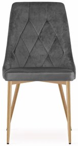 Jedálenská stolička IMOLA zamatová tmavosivá / drevené nohy