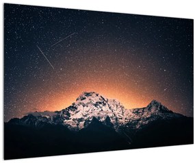 Obraz nočnej oblohy s horou (90x60 cm)