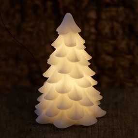 LED sviečka - stromček, biela, 19cm