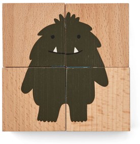 LIEWOOD Drevené kocky s obrázkami Aage Puzzle Monster
