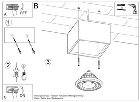 Sollux SL.0883 - Stropné svietidlo QUATRO 1xGU10/40W/230V betón
