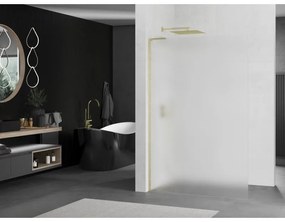 Mexen Kioto L, sprchová zástena Walk-In 100 x 200 cm, 8mm sklo námraza, zlatý matný profil, 800-100-103-55-30