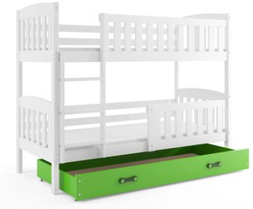 Poschodová posteľ KUBO - 200x90cm - Biela - Zelená