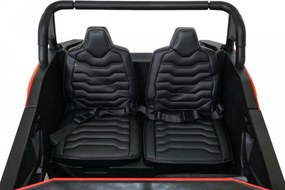 Ramiz Silná pretekárska štvorkolka pre 2 deti Červená + Bezkartáčový motor + Nafukovacie kolesá + LED zvuk