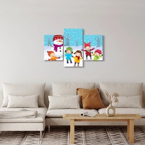Obraz - Zimné detské radovánky (90x60 cm)