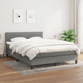 Boxspring posteľ s matracom tmavosivá 140x190 cm látka 3140130