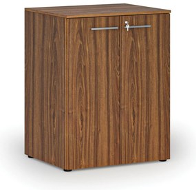 Kancelárska skriňa s dverami PRIMO WOOD, 2 police, 800 x 640 x 1027 mm, orech
