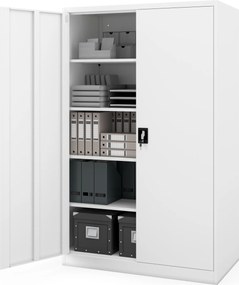 Kovová kancelárska skriňa biela JAN II D600 1150 x 1850 x 600 mm