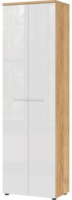 Biela prírodná šatníková skriňa v dekore duba 60x198 cm Aledo - Germania