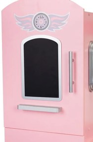 Ružová drevená kuchynka so srdiečkom