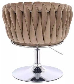 LuxuryForm DESIGN Stolička NORDEN VELUR na striebornom tanieri - latte