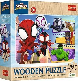 Puzzle 24 Drevené - Spiday a jeho úžasní priatelia