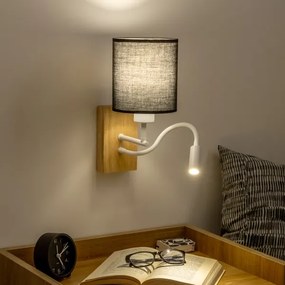 Brilagi - LED Nástenná lampa NUBILA WOOD 1xE27/25W/230V + LED/3W dub/čierna