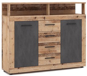 Komoda RUNA svetlohnedá/antracit