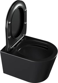 BPS-koupelny Závesná WC misa so SoftClose sedadlom HYD-4667, čierna matná