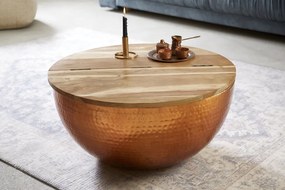 Moderný konferenčný stolík s úložným priestorom Orient Storage medený 70cm