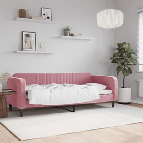Denná posteľ ružová 80x200 cm zamat 354082