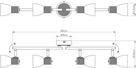 Globo 54352-4 - Bodové svietidlo GYLFI 4xE14/40W/230V