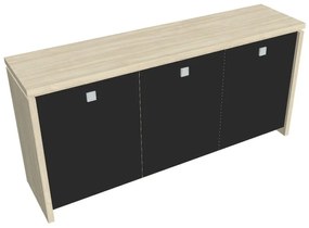 Nízka skriňa Verno 188 x 46 x 90 cm, sklenené dvere, agát / čierna