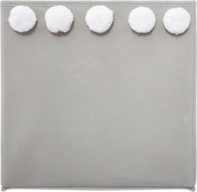 Úložný box Pompoms, 29x29x29 cm, sivá