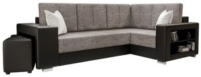 Rohová sedacia súprava Lush (sivá + čierna) (P). Akcia -20%. Vlastná spoľahlivá doprava až k Vám domov. 1062063