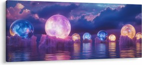 Obraz - Planéty na vode (120x50 cm)