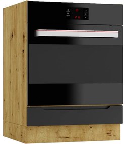 Kuchynská skrinka Isabel DK60 čierna/artisan