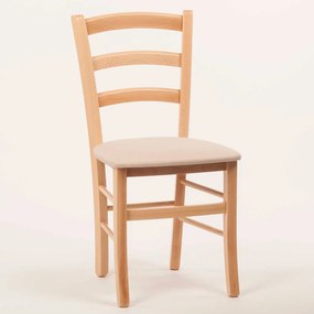 Stima stolička PAYSANE s čalúneným sedákom Vyberte odtieň ->: Buk, Vyberte látku ->: LUX Béžová 25