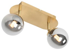 Bodové svetlo zlaté 2-žiarovkové nastaviteľné s dymovým sklom - Atény