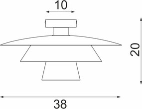 Stropné svietidlo PLATO 1xE27/15W/230V pr. 32 cm čierne