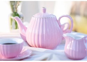 Porcelánová 15-dielna kávová súprava, ružová