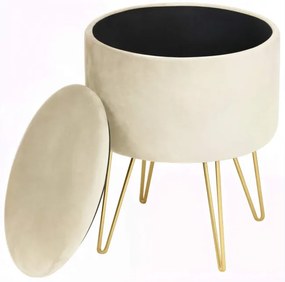 Úložná taburetka LILI krémová