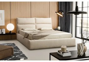Čalúnená posteľ bez matraca BASIL 160x200 cm béžová