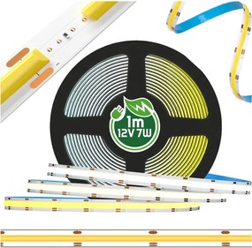 BERGE LED pásik COB - 7W - 12V - IP20 - 50m - teplá biela