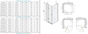 Mexen Roma, sprchovací kút 70 (dvere) x 50 (stena) cm, 6mm šedé sklo, chrómový profil, 854-070-050-01-40