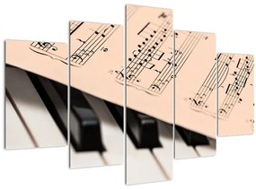 Obraz klavíra s notami (150x105 cm)