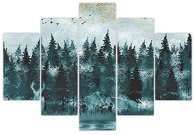 Obraz - Zvieratá v lese (150x105 cm)