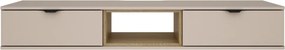 Závesný TV stolík Avola, béžová kašmír/dub cremona