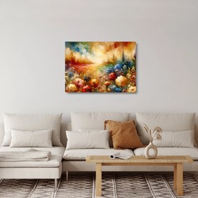 Sklenený obraz - Pestrofarebná lúka (70x50 cm)