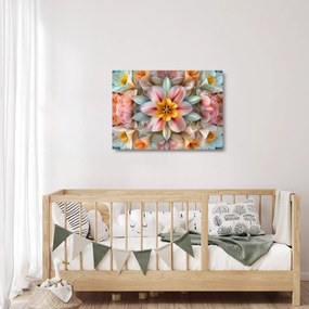 Sklenený obraz - Kaleidoskopický kvet (70x50 cm)