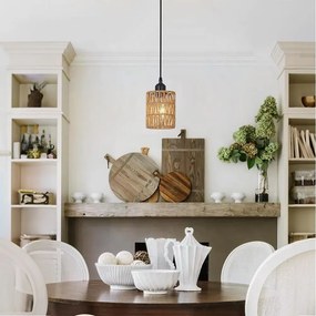 Toolight Boho, závesné stropné svietidlo 1xE27 APP1622-1CP, hnedá-čierna, OSW-05681