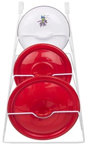 Orion Držiak, stojan na pokrievky závesný na dvierka - 6 pozícií, biely kov