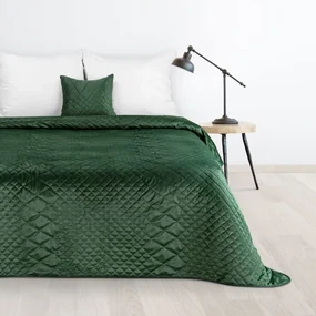 Dekorstudio Zamatový prehoz na posteľ LUIZ3 v tmavo zelenej farbe Rozmer prehozu (šírka x dĺžka): 220x240cm
