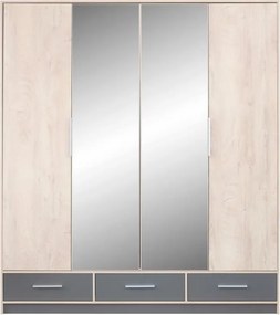 Šatník strieškou, dub sonoma / biela mat