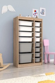 Organizér na hračky Dremonka 6 (dub sonoma + biela + sivá). Akcia -22%. Vlastná spoľahlivá doprava až k Vám domov. 1124290