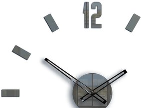 Nástěnné samolepící hodiny Point 50 cm šedé