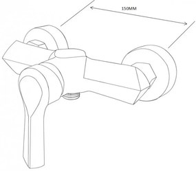 Mexen Sabre, nástenná sprchová batéria, čierna matná, 72140-70